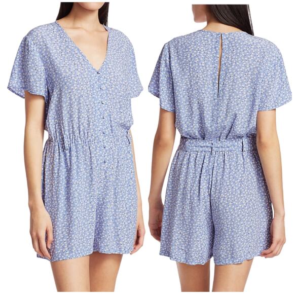 Rails NWT Sophia Daisy Romper Size L No Belt Relaxed Fit V-neck Short Sleeve - Picture 1 of 13